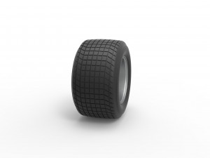 Wheel of Vintage Dirt race car V2 Scale 1 to 25 3D 打印模型