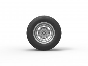 Wheel of Vintage Dirt race car V2 Scale 1 to 25 3D 打印模型