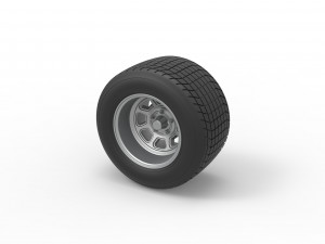 Wheel of Vintage Dirt race car V2 Scale 1 to 25 3D 打印模型