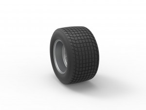 Wheel of Vintage Dirt race car V2 Scale 1 to 25 3D 打印模型