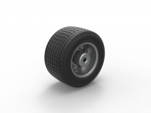 Wheel of Vintage Dirt race car V2 Scale 1 to 25 3D 打印模型