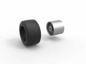 Wheel of Vintage Dirt race car V2 Scale 1 to 25 3D 打印模型