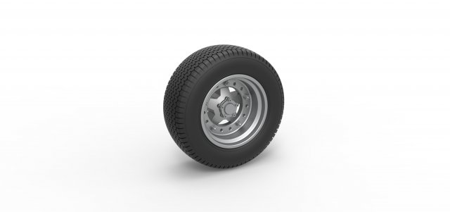 Front Wheel of Northeast Dirt Modified stock car Scale 1 to 25 Modello di stampa 3D .c4d .max .obj .3ds .fbx .stl .blend 