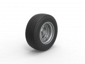 Front Wheel of Northeast Dirt Modified stock car Scale 1 to 25 Modello di stampa 3D