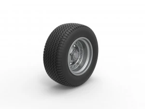 Front Wheel of Northeast Dirt Modified stock car Scale 1 to 25 3D Print Model