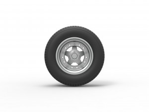 Front Wheel of Northeast Dirt Modified stock car Scale 1 to 25 Modello di stampa 3D