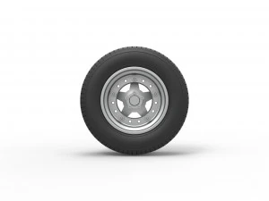 Front Wheel of Northeast Dirt Modified stock car Scale 1 to 25 3D Print Model