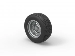Front Wheel of Northeast Dirt Modified stock car Scale 1 to 25 3D Print Model