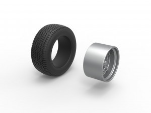Front Wheel of Northeast Dirt Modified stock car Scale 1 to 25 Modello di stampa 3D