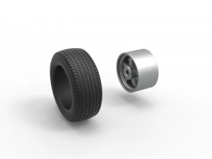 Front Wheel of Northeast Dirt Modified stock car Scale 1 to 25 3D Print Model