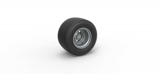 Rear Wheel of Northeast Dirt Modified stock car Scale 1 to 25 Modelo de Impressão 3D .c4d .max .obj .3ds .fbx .stl .blend 