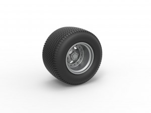 Rear Wheel of Northeast Dirt Modified stock car Scale 1 to 25 3D Print Model