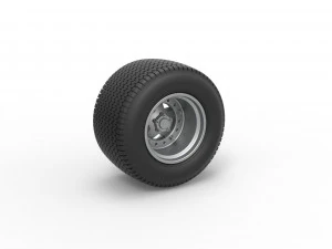 Rear Wheel of Northeast Dirt Modified stock car Scale 1 to 25 3D Print Model