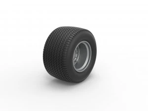 Rear Wheel of Northeast Dirt Modified stock car Scale 1 to 25 3D Print Model