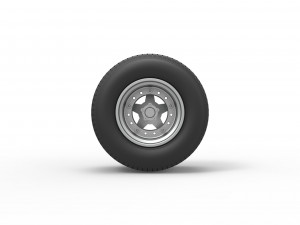 Rear Wheel of Northeast Dirt Modified stock car Scale 1 to 25 Modelo de Impressão 3D