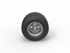 Rear Wheel of Northeast Dirt Modified stock car Scale 1 to 25 Modelo de Impressão 3D