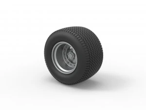 Rear Wheel of Northeast Dirt Modified stock car Scale 1 to 25 3D Print Model