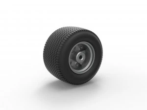 Rear Wheel of Northeast Dirt Modified stock car Scale 1 to 25 3D Print Model