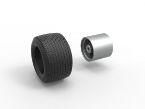 Rear Wheel of Northeast Dirt Modified stock car Scale 1 to 25 Modelo de Impressão 3D