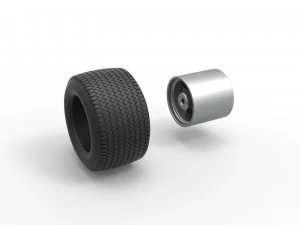 Rear Wheel of Northeast Dirt Modified stock car Scale 1 to 25 3D Print Model