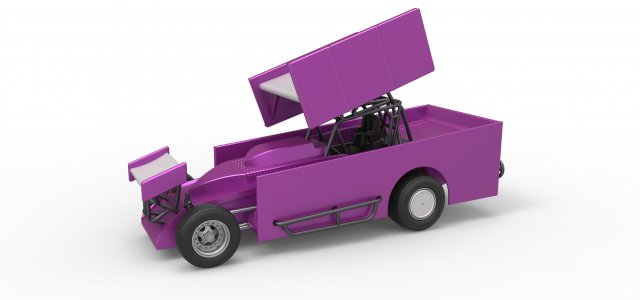 Northeast Outlaw Dirt Modified stock car V2 Scale 1 to 25 Model do druku 3D .c4d .max .obj .3ds .fbx .stl .blend