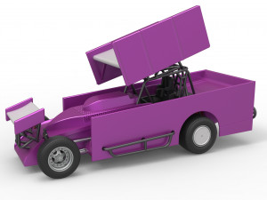 Northeast Outlaw Dirt Modified stock car V2 Scale 1 to 25 3D Print Model