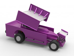 Northeast Outlaw Dirt Modified stock car V2 Scale 1 to 25 Model do druku 3D