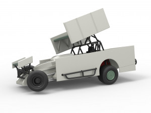 Northeast Outlaw Dirt Modified stock car V2 while turning Scale 1 to 25 3D Print Model