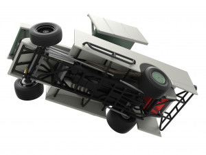 Northeast Outlaw Dirt Modified stock car V2 while turning Scale 1 to 25 3D printmodel