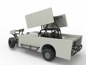 Northeast Outlaw Dirt Modified stock car V2 while turning Scale 1 to 25 3D printmodel