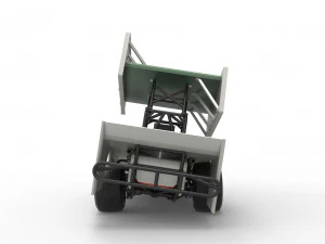Northeast Outlaw Dirt Modified stock car V2 while turning Scale 1 to 25 3D Print Model