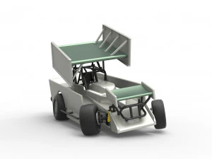 Northeast Outlaw Dirt Modified stock car V2 while turning Scale 1 to 25 3D Print Model