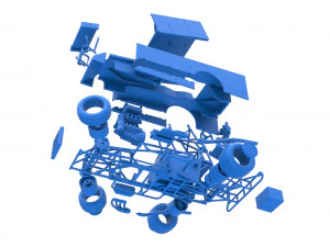 Northeast Outlaw Dirt Modified stock car V2 while turning Scale 1 to 25 3D Print Model