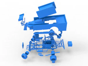 Northeast Outlaw Dirt Modified stock car V2 while turning Scale 1 to 25 3D Print Model