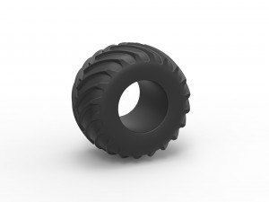 Monster Jam tire 32 Scale 1 to 25 3D Print Model