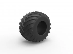 Monster Jam tire 32 Scale 1 to 25 3D Print Model