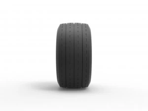 Roda larga de parede branca de hot rod escala 1 a 25 Modelo de Impressão 3D