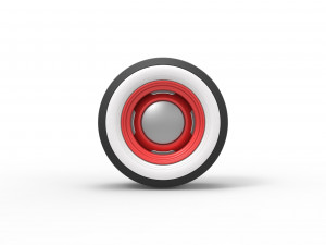Wide Whitewall Wheel of Hot rod Scale 1 to 25 3D-printmodel