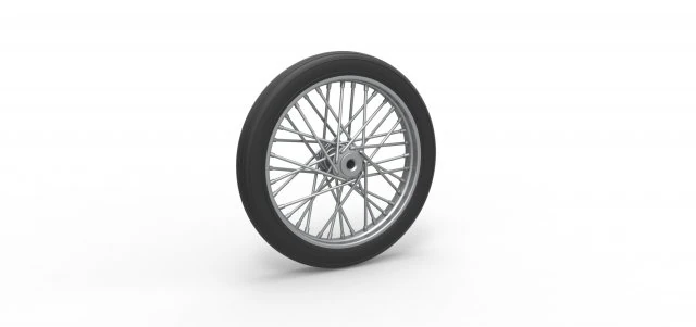Front wire wheel of vintage dragster Scale 1 to 25 3D Print Model .c4d .max .obj .3ds .fbx .stl .blend 
