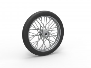 Front wire wheel of vintage dragster Scale 1 to 25 3D Print Model