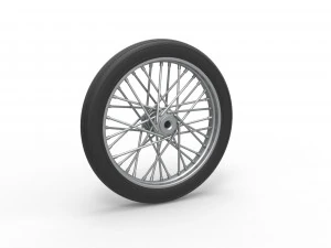 Roda dianteira de dragster vintage Escala 1 a 25 Modelo de Impressão 3D