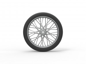 Front wire wheel of vintage dragster Scale 1 to 25 3D प्रिंट मॉडल