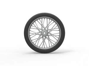 Front wire wheel of vintage dragster Scale 1 to 25 3D Print Model