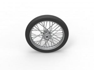 Front wire wheel of vintage dragster Scale 1 to 25 3D प्रिंट मॉडल