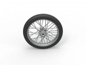 Front wire wheel of vintage dragster Scale 1 to 25 3D Print Model