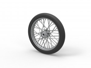 Front wire wheel of vintage dragster Scale 1 to 25 3D प्रिंट मॉडल