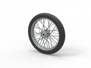Front wire wheel of vintage dragster Scale 1 to 25 3D Print Model