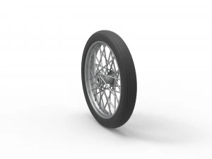 Front wire wheel of vintage dragster Scale 1 to 25 3D Print Model