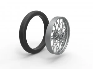 Front wire wheel of vintage dragster Scale 1 to 25 3D Print Model