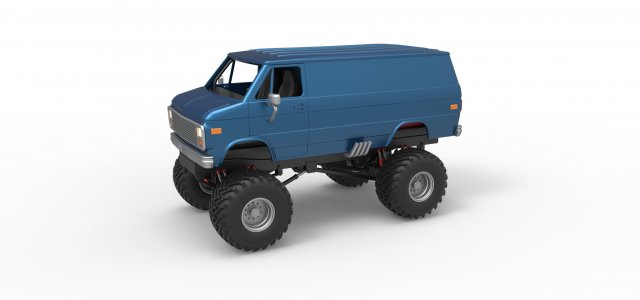 Monster Truck Van Version 2 Scale 1 to 25 3D Print Model .c4d .max .obj .3ds .fbx .stl .blend